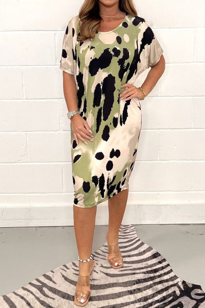 Summer Plus Size Floral Casual Dress for Women