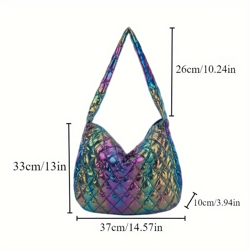 Large Space Print Cloud Pleated Women's Tote Bag