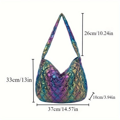 Large Space Print Cloud Pleated Women's Tote Bag