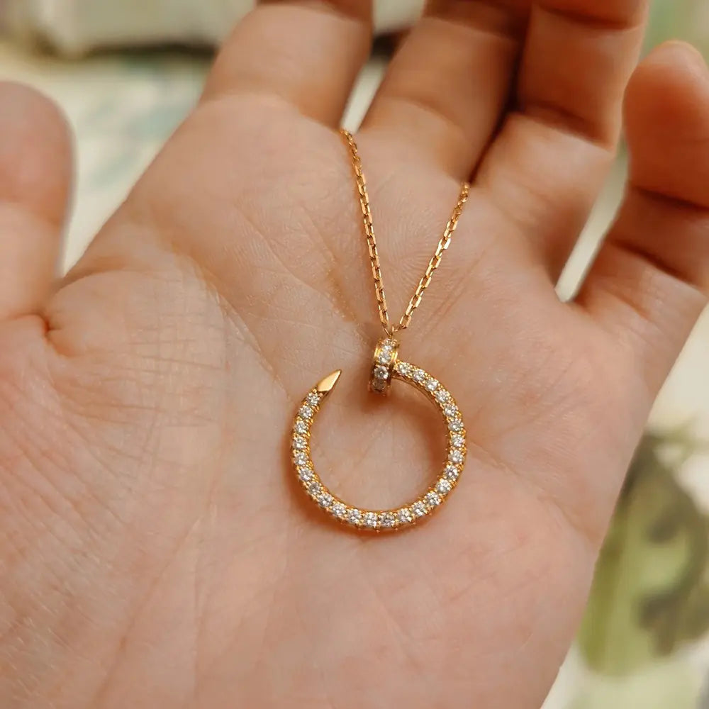 Trendy Luxury Hook Pendant Necklace for Women