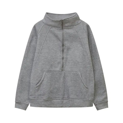 2023 Autumn/Winter Women's Plush Half Zipper Sweatshirt
