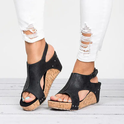 Wedge Peep-Toe High Heels for Women Sandals