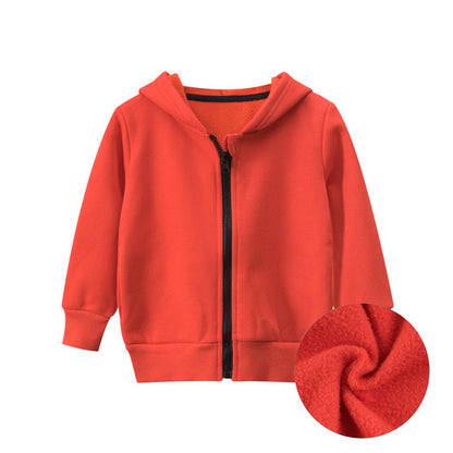 Warm Thick Zipper Hooded Sweatshirts for Toddlers