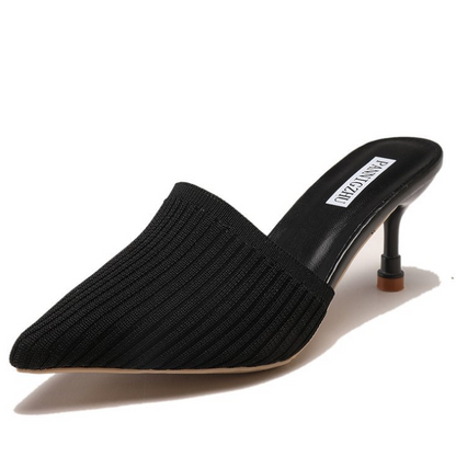 Pointed Toe Knitted High Heels and Sandals