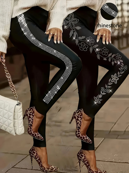 Plus Size Two-Piece Set - Elegant Striped Pattern