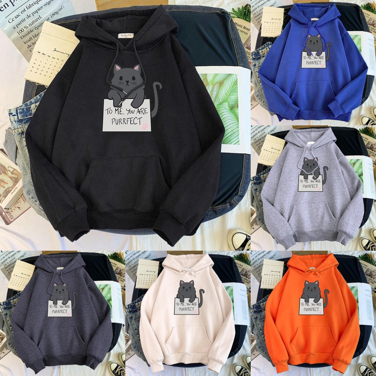 Solid Color Hoodie Sweater for Girls