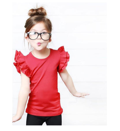 Multicolor Cotton-Trimmed Short-Sleeved T-Shirt for Girls