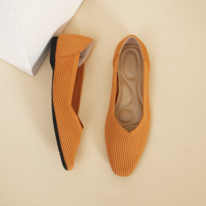Knitted Flat Shoes with Soft Sole for Women