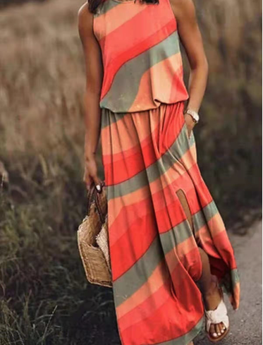WOLFF Summer Maxi Dress - Sleeveless Floral Long Dress