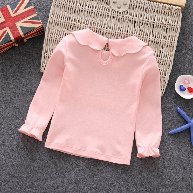 Cute Doll Collar Long Sleeve Top for Girls