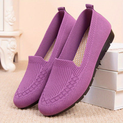 Women's Comfy Solid Color Knit Loafers