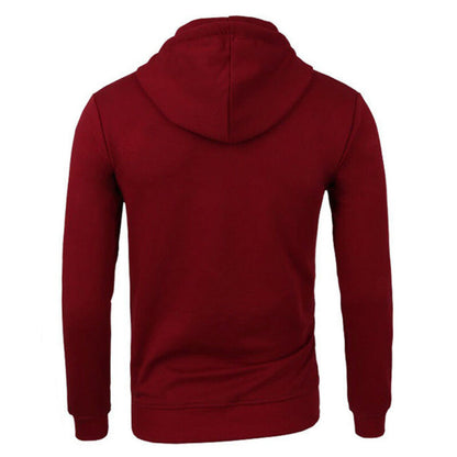 Men's Casual Solid Color Hooded Sweater Cardigan
