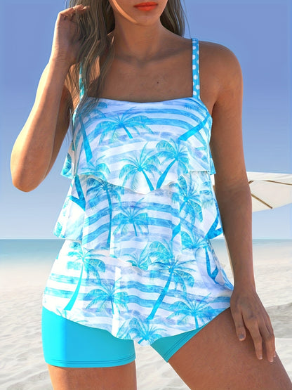 Two-Piece Women's Beachwear Tankini Swimsuit Set