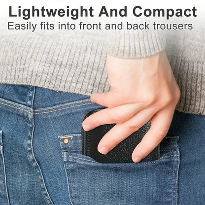 RFID Blocking Leather Mini Wallet  Men's and Women's 9 Card Slots Card Holder