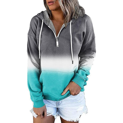 Hooded Drawstring Long Sleeve Women's Sweatshirt