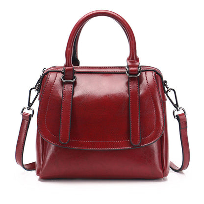 New Waxed Cowhide Handbag for Women, Stylish Design