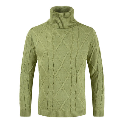 Loose Solid Color Turtleneck Sweater for Men