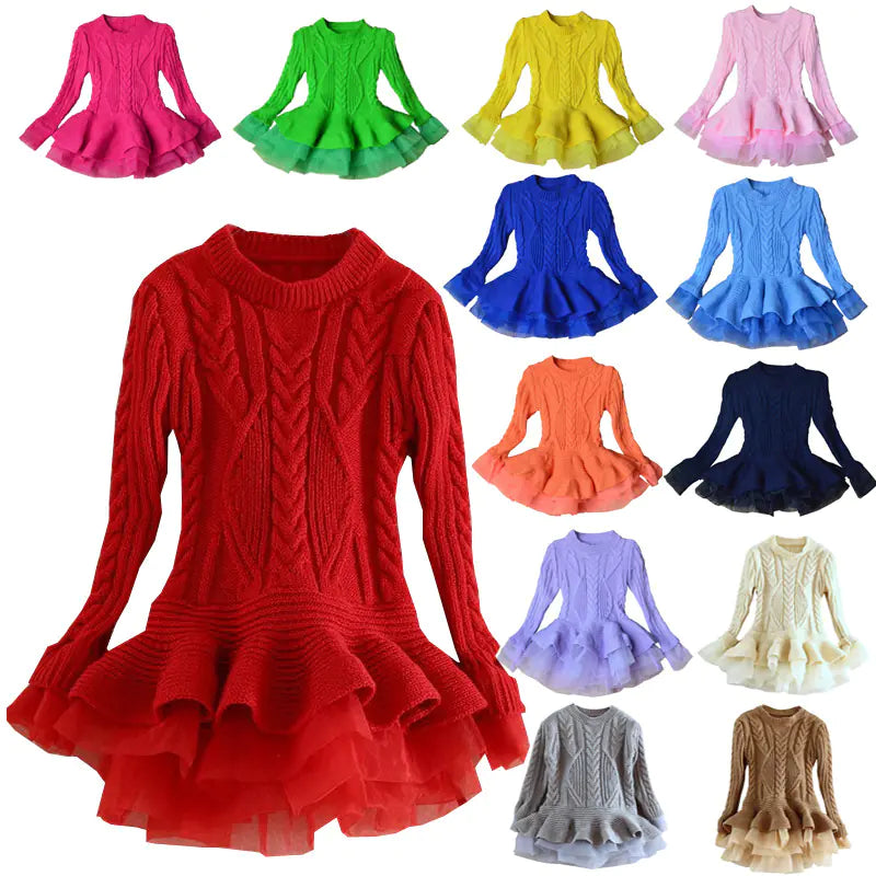 Girls' Sweater Dress Long Sleeve