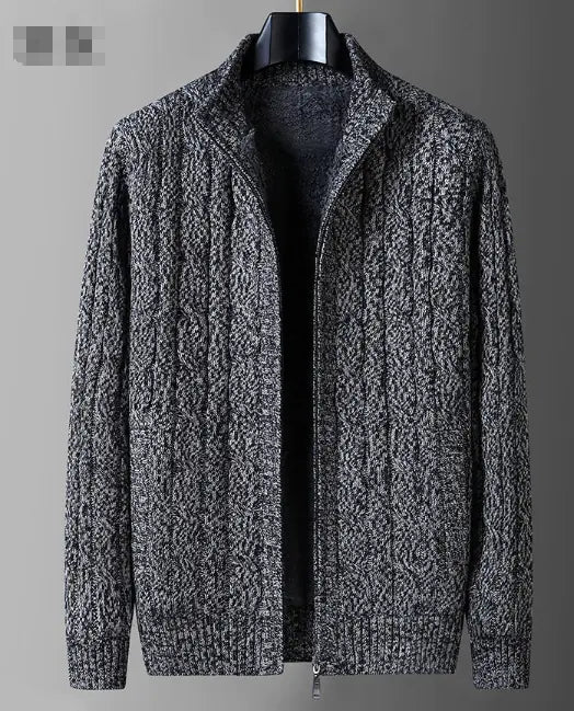 Men's Thick Thermal Fleece-lined Cardigan Sweater