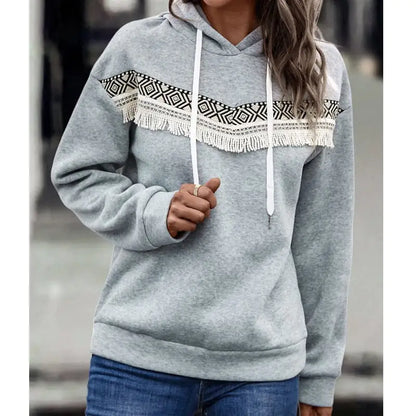 Hooded Lace Casual Sweatshirt for Women