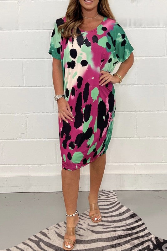 Summer Plus Size Floral Casual Dress for Women