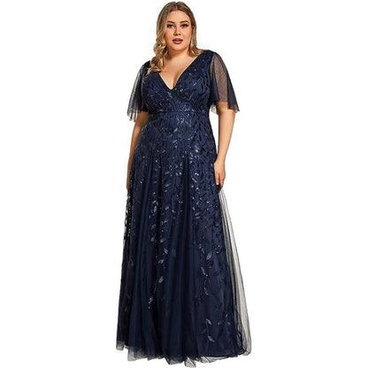 Plus Size Women's Sequined Fishtail Dress