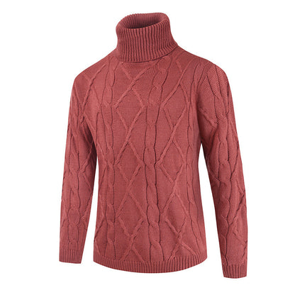 Loose Solid Color Turtleneck Sweater for Men