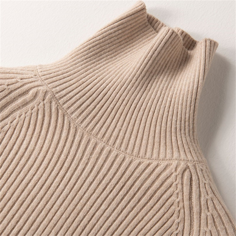 Plus Size Women's High Neck Loose Knit Sweater