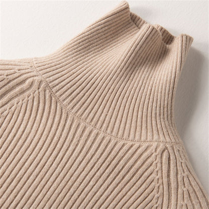 Plus Size Women's High Neck Loose Knit Sweater