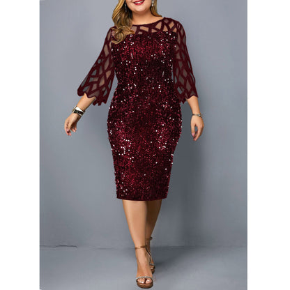Plus Size Sequin Dress for Birthday Celebrations
