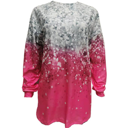 Women's Long Sleeve Round Neck Printed T-shirt