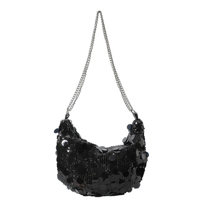 Sequin Bag Women  New Trendy Versatile Chain Solid One Shoulder Bags