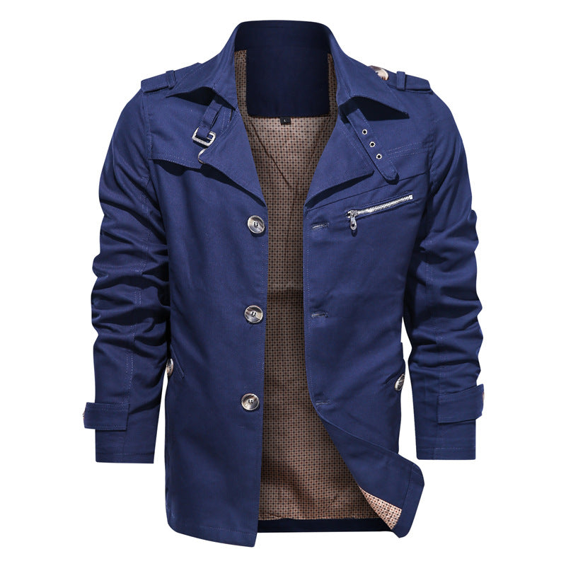Cotton Mid-Length Casual Jacket for Men