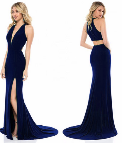Women's V-Neck Sleeveless Long Dress Gown