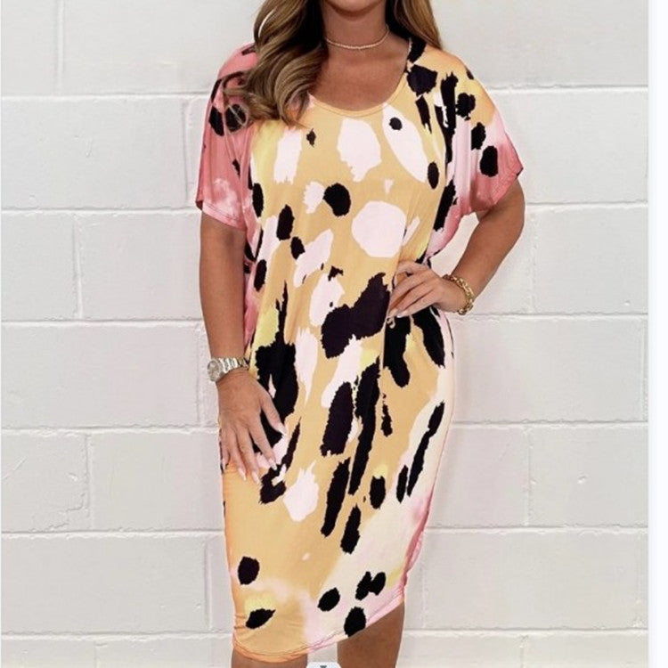 Summer Plus Size Floral Casual Dress for Women