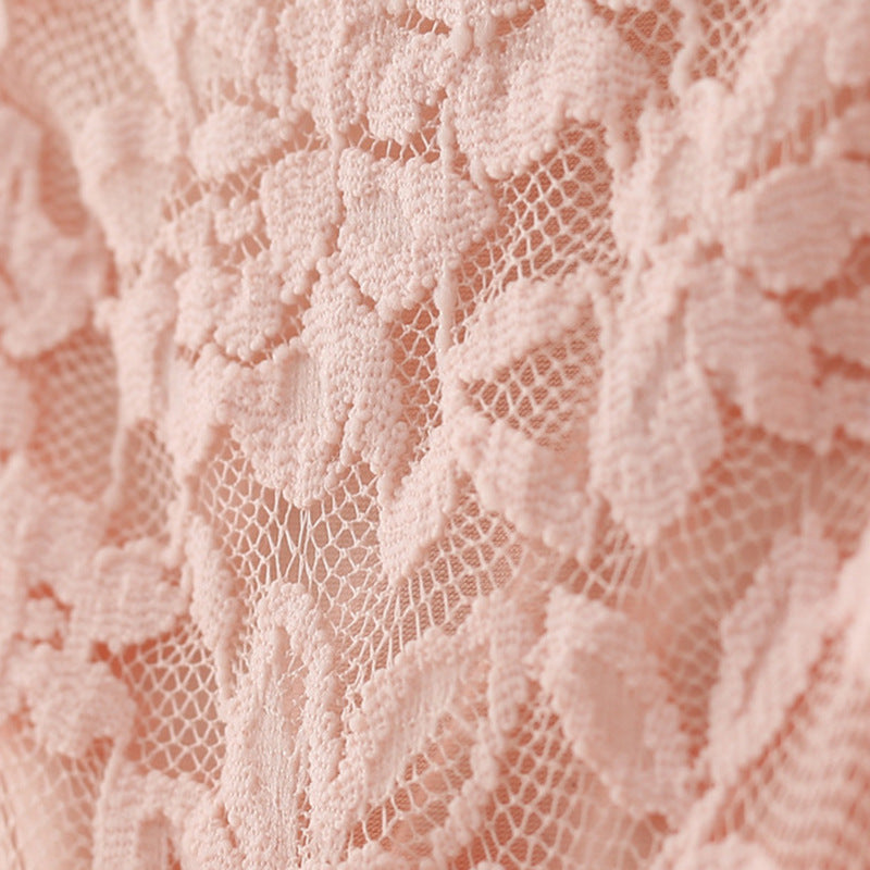 Rose Bow Puffed Princess Dress for Girls with Lace