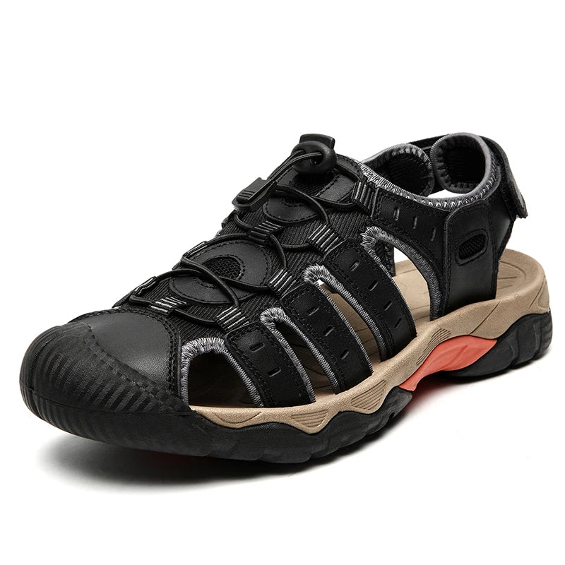 Soft Genuine Leather Sandals Shoes Men Large Size Outdoor