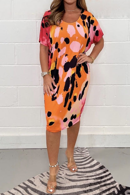 Summer Plus Size Floral Casual Dress for Women