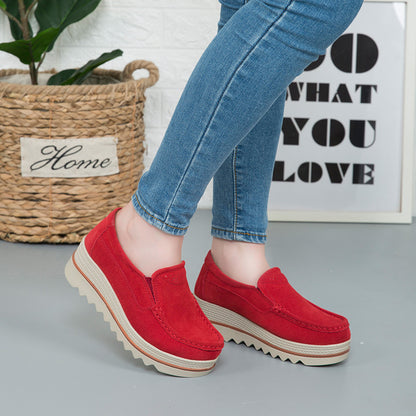 Women's Thick Sole Suede Height Increasing Shoes