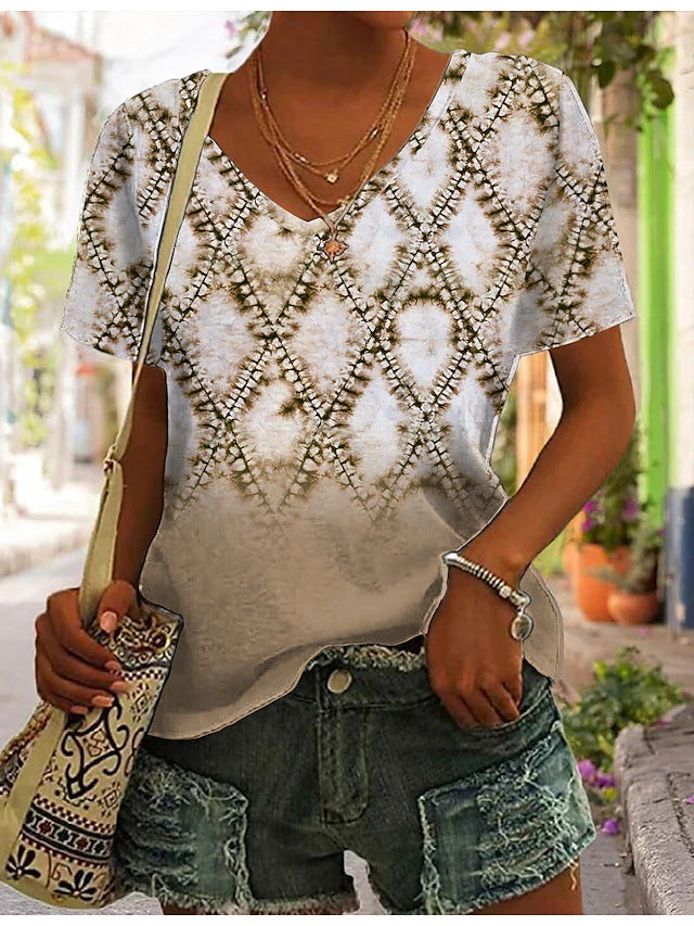 Plus Size Women's Casual V-Neck T-Shirt