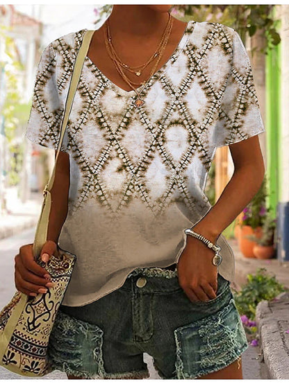 Plus Size Women's Casual V-Neck T-Shirt