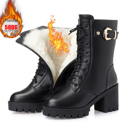 Women's Spring Autumn Martin Boots with Chunky Heels