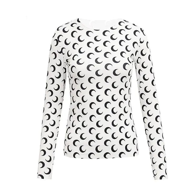 Women's Long-Sleeved Marine Moon T-Shirts & Underwear