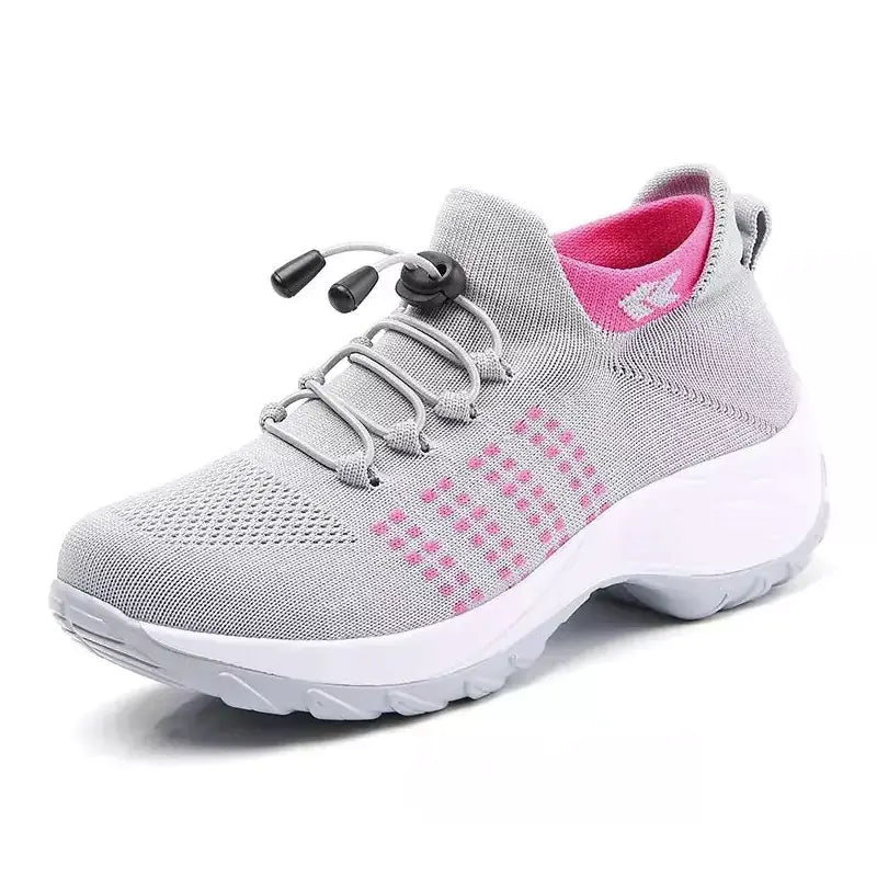 1855 Women's Knit Sneakers with Thick Wedge Sole