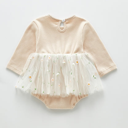 Toddler Girls' Autumn Winter Knit Romper Dress Outfit