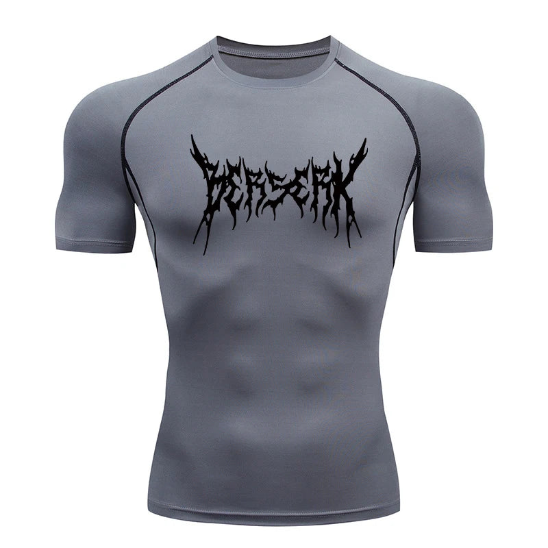 Men Athletic Quick Dry Compression Berserk Print T-shirts Tees