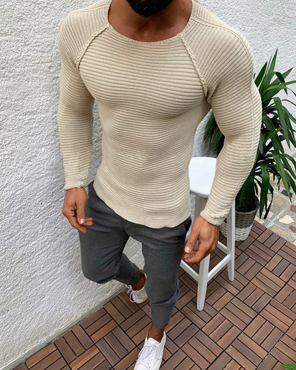 Fall Winter Men's Slim Fit Knit Sweater