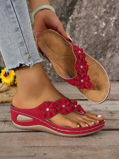 Floral Platform Flip-Flops for Women