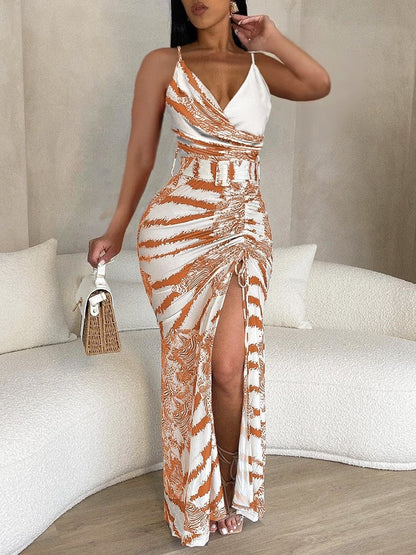 Women's Spring Summer Casual V-Neck Dress