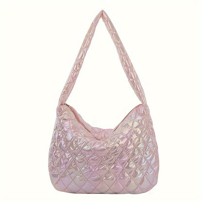 Large Space Print Cloud Pleated Women's Tote Bag